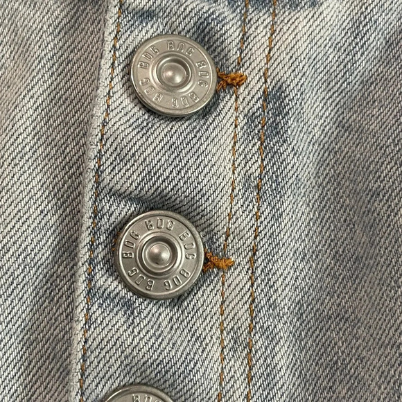 Distressed Button-Up Denim Skirt - Small - Picture 3 of 8